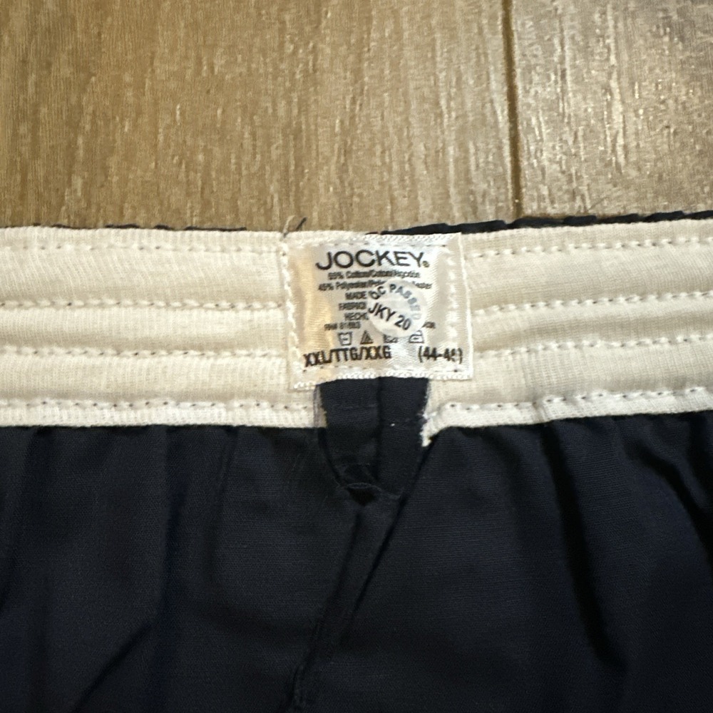 Jockey Men's Boxer Shorts Loungewear Wht/Blue Open Fly XXL (44-46) 2 Pair NWOT - Picture 4 of 11